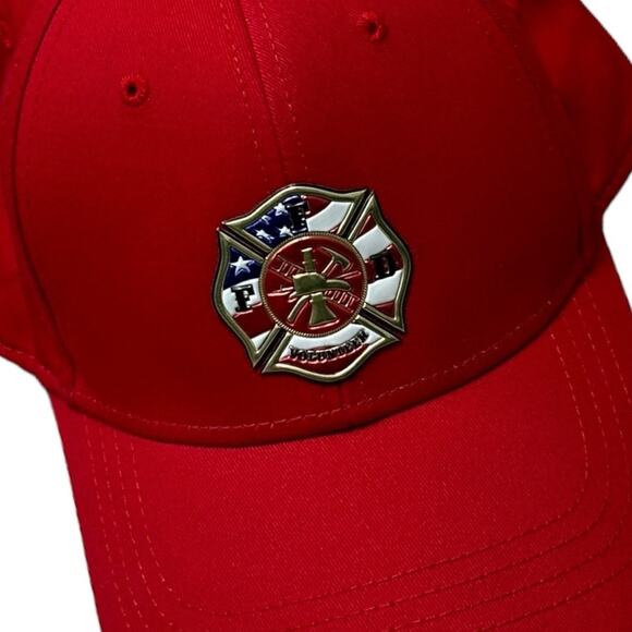 Volunteer Firefighter Red Hat Cap America - Picture 2 of 5
